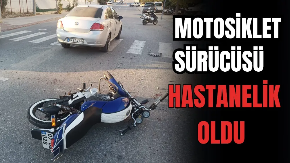 Motosiklet Sürücüsü Hastanelik Oldu