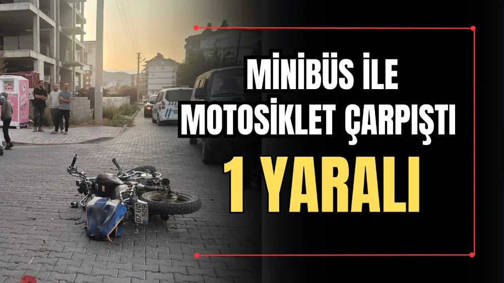 Minibüs ile Motosiklet Çarpıştı; 1 Yaralı  