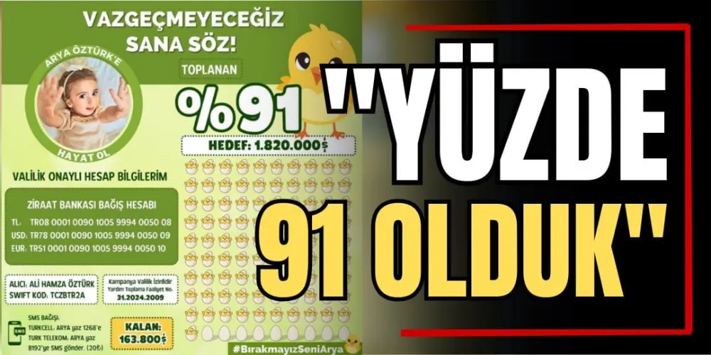 “Yüzde 91 Olduk” 