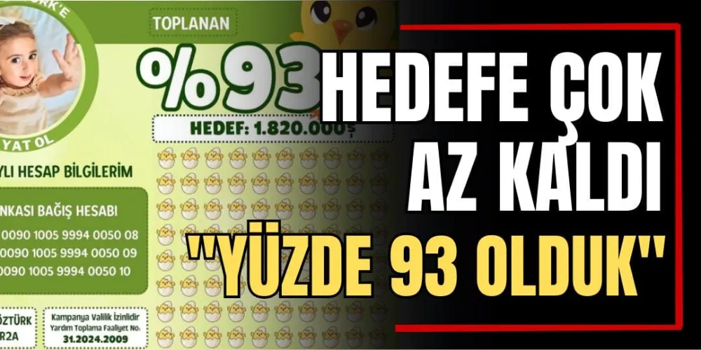 Hedefe Çok Az Kaldı “Yüzde 93 Olduk” 