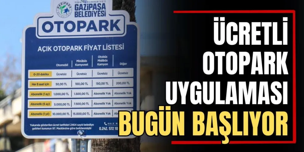 Ücretli Otopark Uygulaması Bugün Başlıyor 