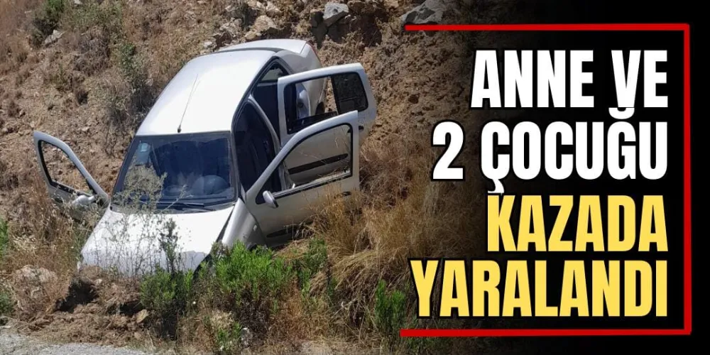 Anne ve İki Çocuğu Kazada Yaralandı 